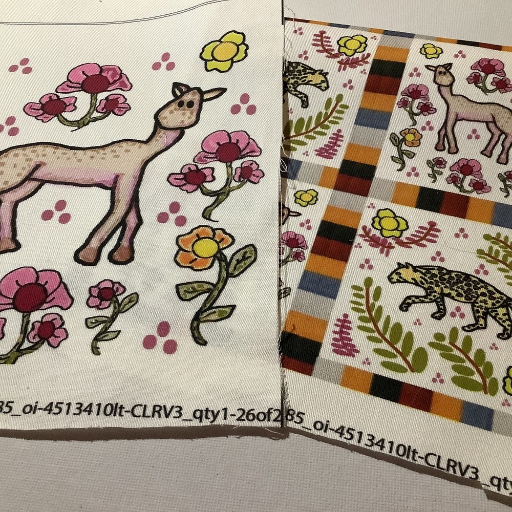 2 Mexicana Cotton Design Squares, Llama & Talavera
